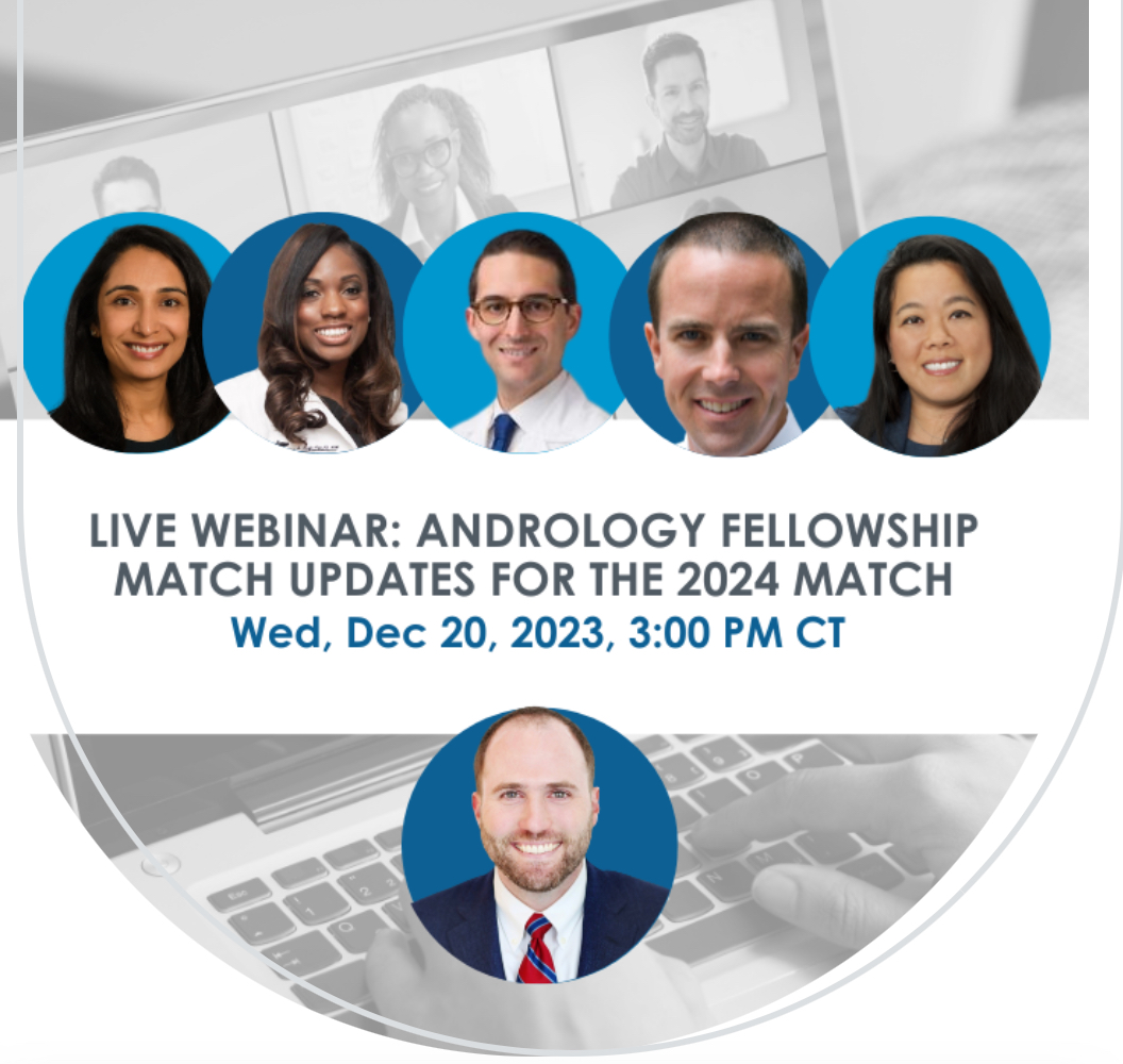 Only 2 days until Dr @matt_coward breaks down the updates on the 2024 ANDROLOGY FELLOWSHIP MATCH! Join experts @akankshamehtamd @DrDenise_ @JoshuaHalpernMD @kat_hwangMD and Dr. Smith for the latest news and advice- this Wednesday Dec 20 at 3-4pm CT.