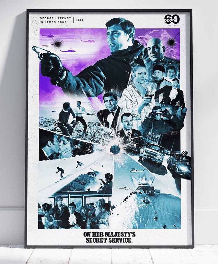 54 years since its premiere, On Her Majesty's Secret Service remains a top fan favourite with stunning score by John Barry, great action and that emotional ending. My tribute poster from last year. #OHMSS #OnHerMajestysSecretService #JamesBond