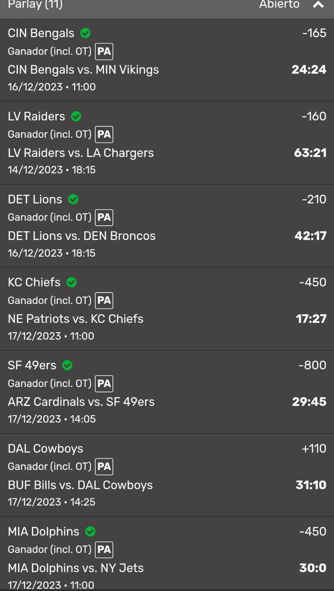 ChapitoApuestas's tweet image. Los #DallasCowboys no nos permitieron ganar casi un Millón de Pesos.

Este Súper Mega Parlay lo compartí en mi Grupo Premium y somos casi 5,000 Chingones encabronados con esos Vaqueros.

Imagínense TODO el dinero que le íbamos a bajar al Casino 🤯!!

¿Jalarían para un Súper Mega…