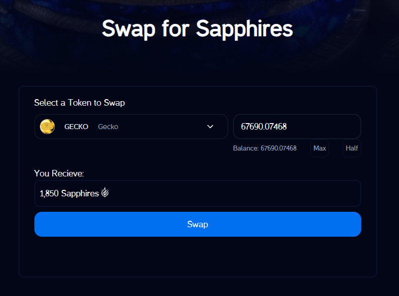 We're adding a few more Tokens as swap options for Sapphires, and payment options for bulk packages.

$GECKO <a href="/GeckCoin/">GECKO</a> is now currently available!

What others should we today? 

Remember, early users of our AI Art platform will be rewarded.

🪂