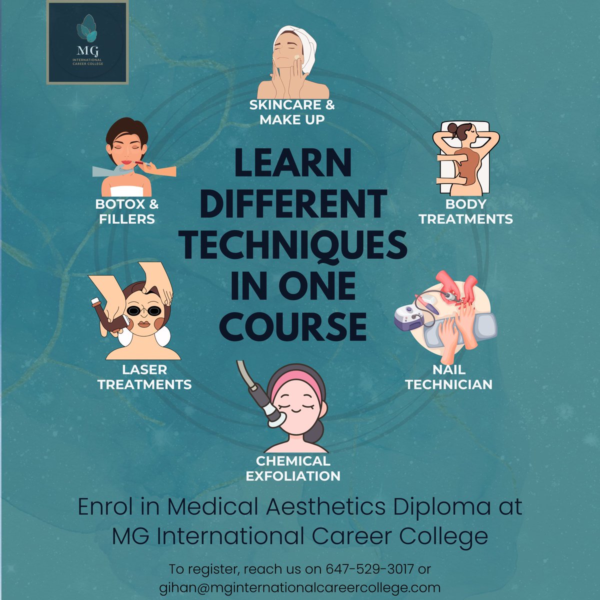 MG International Career College (@mg_intlcareer) on Twitter photo Elevate your skill set with our comprehensive Medical Aesthetics Diploma!
Dive into a world of diverse techniques.
Enroll now and unlock a universe of beauty and wellness!
To register, reach us on 647-529-3017 or gihan@mginternationalcareercollege.com
#MedicalAesthetics Elevate your skill set with our comprehensive Medical Aesthetics Diploma!
Dive into a world of diverse techniques.
Enroll now and unlock a universe of beauty and wellness!
To register, reach us on 647-529-3017 or gihan@mginternationalcareercollege.com
#MedicalAesthetics