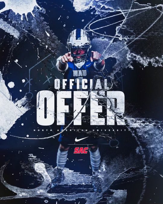 After a great conversation with @quintonedney I’m blessed to receive an offer from @NAU_FB thank you for this opportunity @coachb_ware @JustinAaronUH91 @CoachLittle05 @DaytonBroncosFB