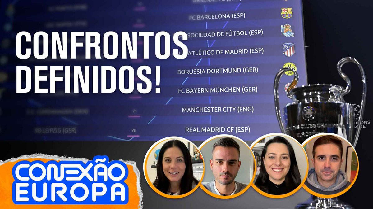 TNT Sports Brasil - As datas das oitavas de final da UEFA Champions League  estão definidas! E você assiste a TODOS OS JOGOS com a gente! E aí, para  qual confronto você