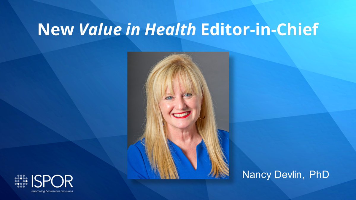 #ISPORnews: ISPOR announces Nancy J. Devlin, PhD @nancydevlin1 as a new editor-in-chief for the Society’s journal, Value in Health @ISPORjournals. Congratulations and welcome to Dr Devlin. #HEOR #ValueInHealth
ow.ly/AjiS50QgzbT