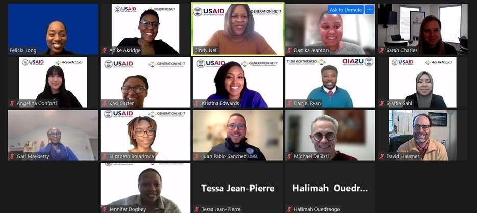 Happy to see our @USAID Assistant to the Administrator @USAIDSCharles inspiring members of the @gennextfellows during a virtual talk on the humanitarian landscape, our work, and the need for diverse leaders to continue to provide lifesaving aid around the world.