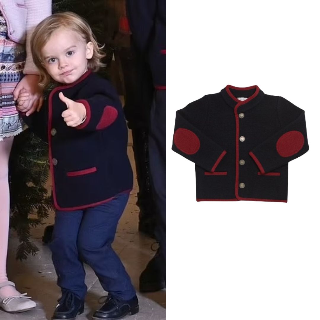 👑 18.12.2023 ~ Annual receiving of Christmas trees @Kungahuset in Stockholm Prince Alexander, Prince Gabriel and Prince Julian of Sweden wore @Amaiakids Austrian Wool Jacket in Navy