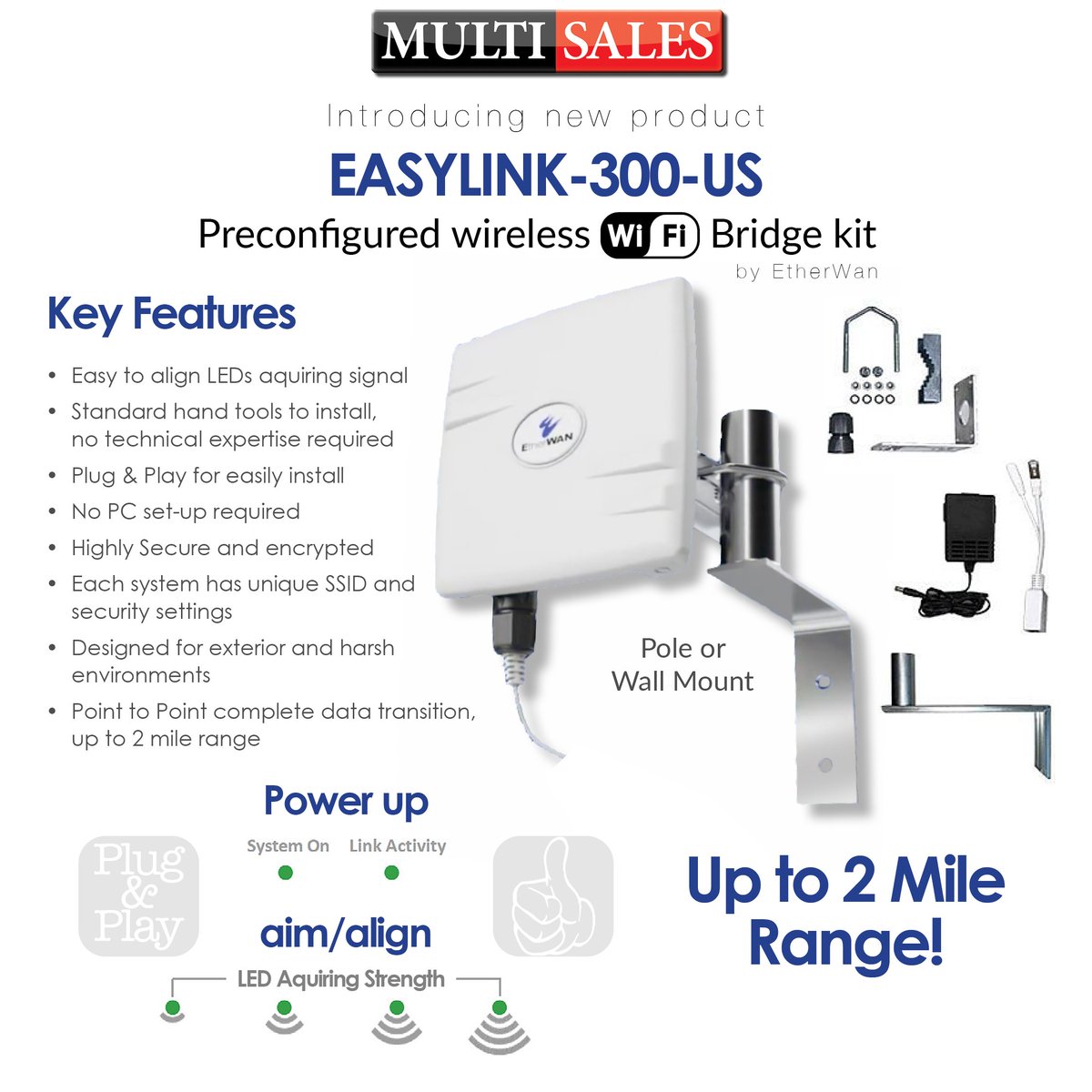 Multi Sales: New Product EASYLINK-300-US "Range up to 2 Miles" Buy Now! #MultiSales #YourOneStopShop