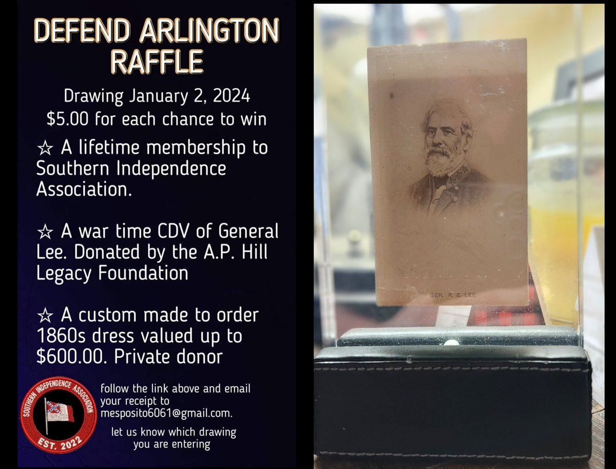 Here's the CDV of General Lee that I am donating on behalf of the A.P. Hill Legacy Foundation for the Defend Arlington Raffle. $5 for each chance to win. Follow this link!
memberplanet.com/campaign/sshfl…