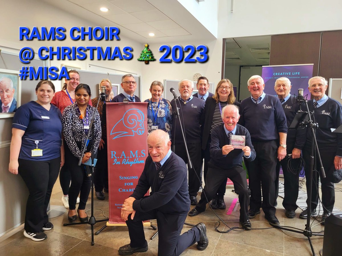 The lads return to #MISA for their Christmas performance. Get ready @stjamesdublin #CommunityChoir
The 'RAMS' Choir returns (Retired Active Mens Social) & can't wait for the Christmas gig #CreativeLifeMISA tomorrow 19.12.23 @ 13.00hrs.#Staff #Patients 🎶
 #Singing #HealthyAgeing