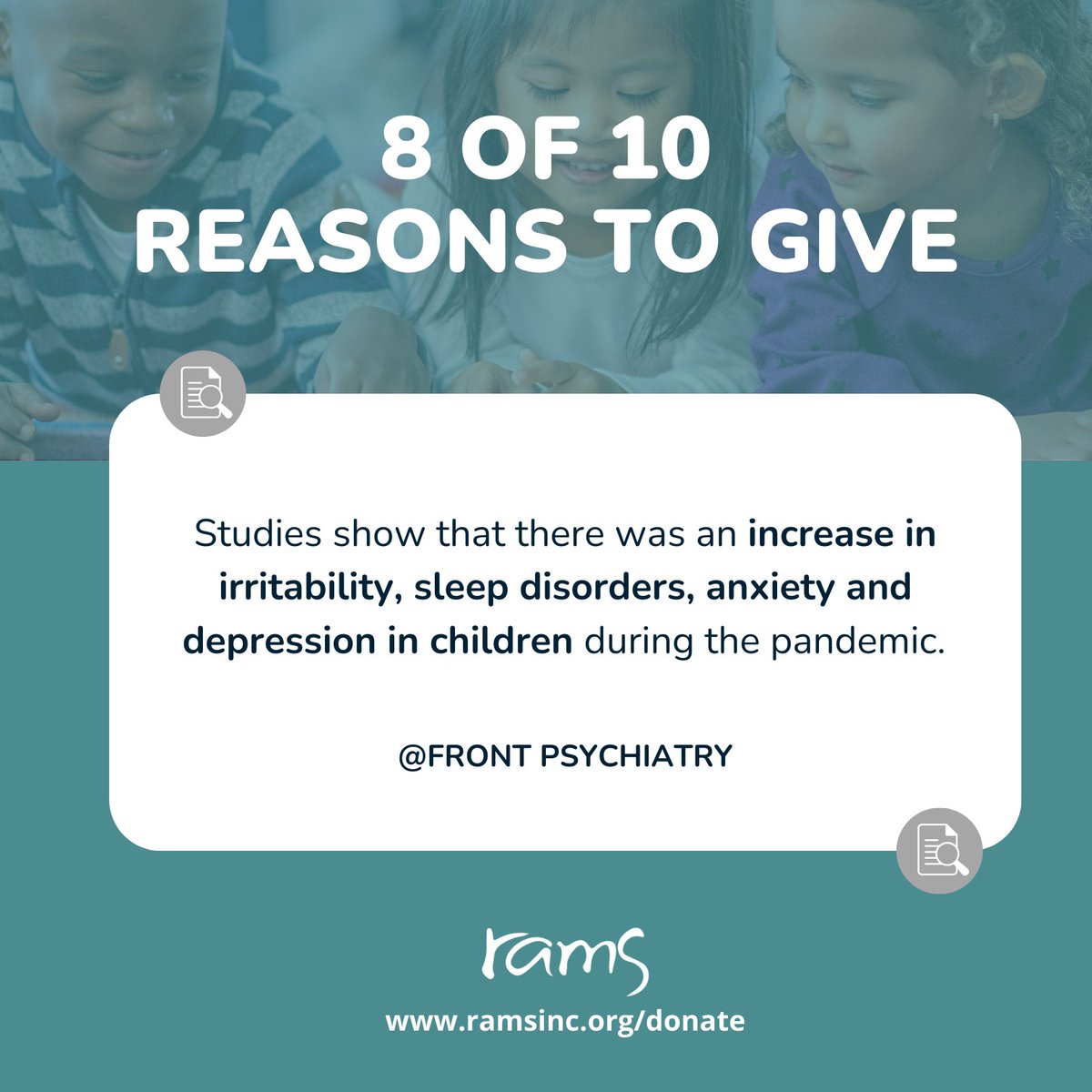 8 of 10 Reasons to Give to RAMS: In 2023 our Fu Yau Project has provided early intervention & mental health services to infant, toddler, preschool staff, parents & other services providers, in 11,412 encounters. Donate to a brighter future for our children ramsinc.org/donate