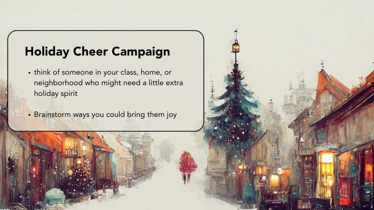 Unpopular opinion- I always HATED holiday worksheets and games. What might it look like to spend a class session doing this instead? What lessons might we implicitly or explicitly teach about the holidays?