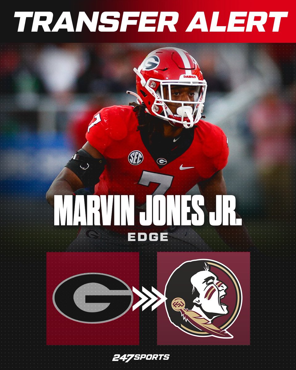 BREAKING: #FSU lands Georgia Edge transfer Marvin Jones Jr. — the son of former Seminole great LB Marvin Jones.

Story: 247sports.com/college/florid…