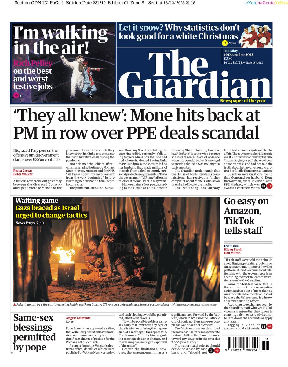 GUARDIAN: ‘They all knew’: Mone hits back at PM #TomorrowsPapersToday