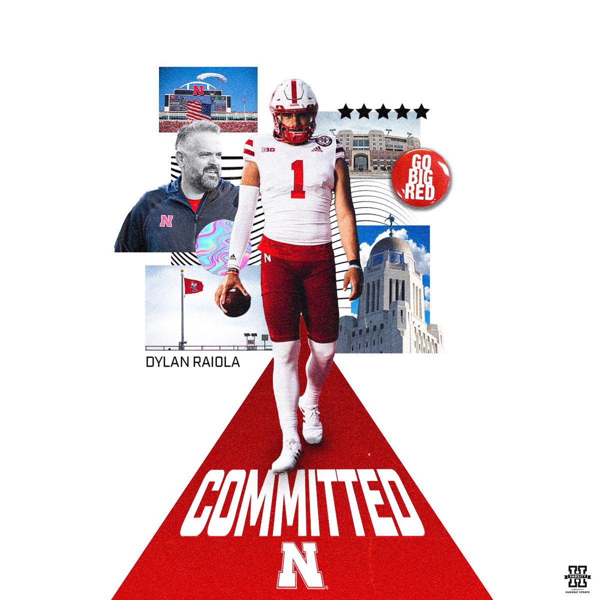 🚨BREAKING: Dylan Raiola has committed to Nebraska.

The No. 1 quarterback in the class of 2024 passed for 8,882 YDS, 88 TDs, and 11 INTs in his high school career.

#GBR | #Huskers