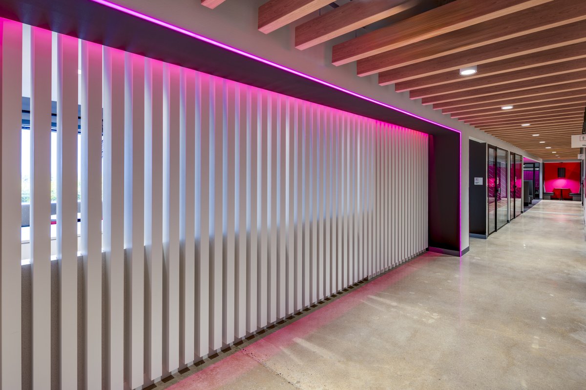 We can’t get enough of this project with @tmobile on their Regional Office project! The demountable partitions we added not only provide privacy but also give the space a sleek and open feel.