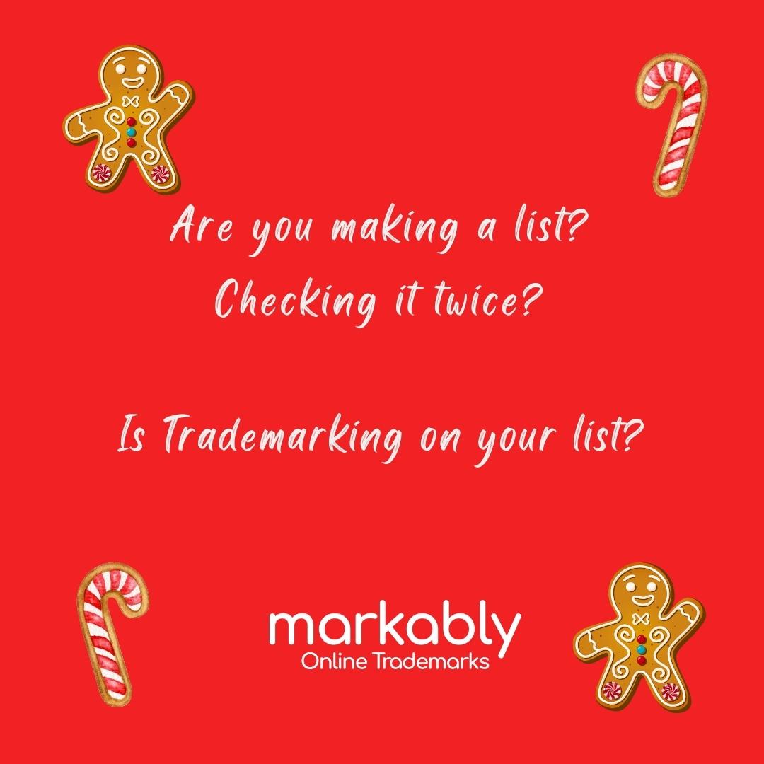 📜Is your holiday to do list getting you down?

If trademarking is on your list, let Markably make it easy to cross off!

#holidays #todo #wishlist #trademarklawyer #brandprotection #trademarks  #canadabusiness #canadiansmallbusiness #startup #smallbusinessowner#amazonseller