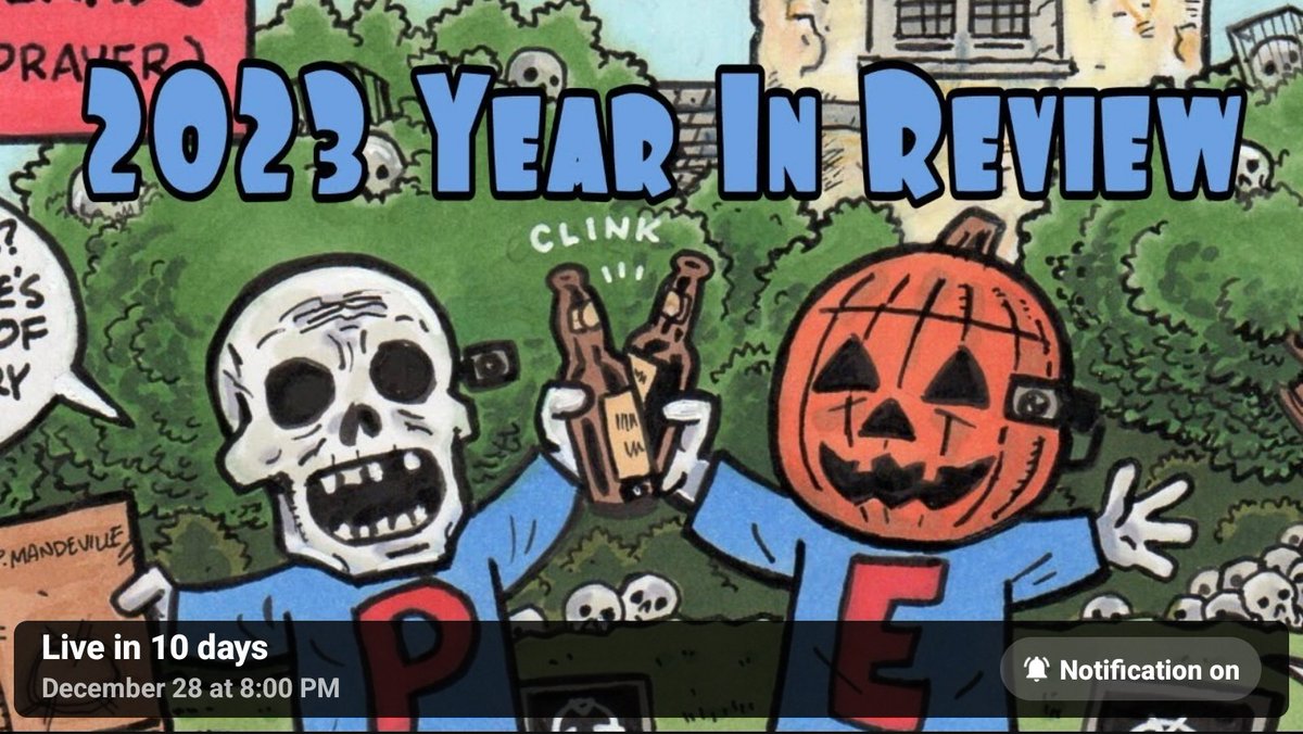 Tear Them Apart Podcast (@tearthempodcast) on Twitter photo Join <a href="/evandorkin/">Evan Dorkin</a> and <a href="/MrYellovich/">Paul M Yellovich 🍍💨</a> as they talk about all the crap they watched in 2023. The good. The bad. The so bad it's good. The so good it's bad? Whatever. God knows there will be tangents.
LIVE on YouTube, Thursday, December 28th at 8pm et.
youtube.com/live/7qW8BVpKC… Join <a href="/evandorkin/">Evan Dorkin</a> and <a href="/MrYellovich/">Paul M Yellovich 🍍💨</a> as they talk about all the crap they watched in 2023. The good. The bad. The so bad it's good. The so good it's bad? Whatever. God knows there will be tangents.
LIVE on YouTube, Thursday, December 28th at 8pm et.
youtube.com/live/7qW8BVpKC…