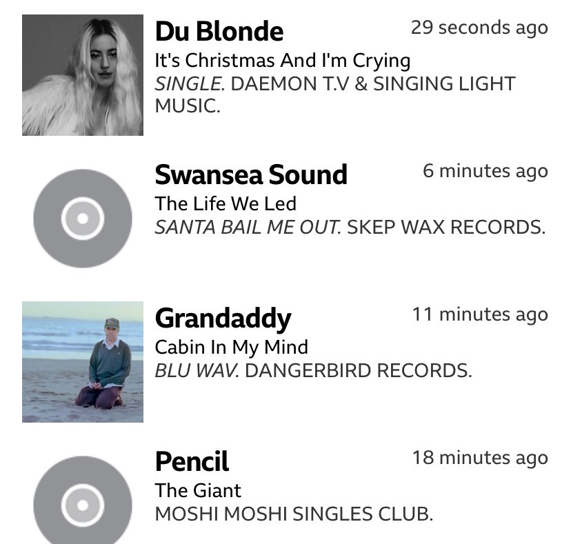 Swansea Sound (@soundswansea) on Twitter photo Exciting night for us with our festive offerings ‘Santa Bail Me Out’ played by <a href="/huwstephens/">Huw Stephens</a> and ‘The Life We Led’ played by <a href="/marcrileydj/">Marc Riley ⚽️🍺🐳</a>. Thanks both! PS There is a great Fruit Tones session happening right now on <a href="/BBC6Music/">BBC Radio 6 Music</a> - you should tune in! Exciting night for us with our festive offerings ‘Santa Bail Me Out’ played by <a href="/huwstephens/">Huw Stephens</a> and ‘The Life We Led’ played by <a href="/marcrileydj/">Marc Riley ⚽️🍺🐳</a>. Thanks both! PS There is a great Fruit Tones session happening right now on <a href="/BBC6Music/">BBC Radio 6 Music</a> - you should tune in!