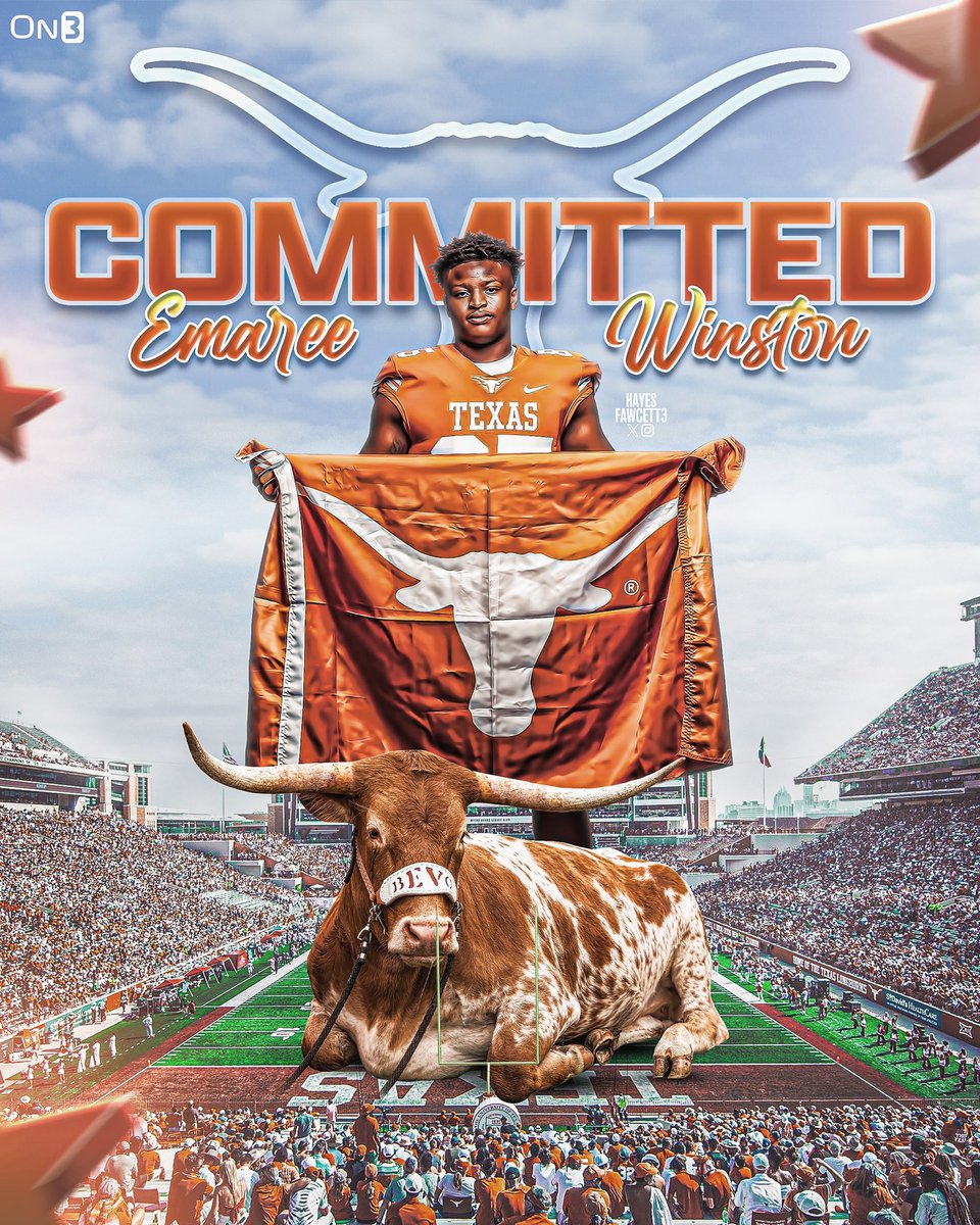 BREAKING: Four-Star TE Emaree Winston tells me he has Committed to Texas!

The 6’2 240 TE chose the Longhorns over UCF &amp; Ohio State

Winston joins 4-Star QB KJ Lacey in Texas’ 2025 Class 🤘🏼

on3.com/college/texas-…