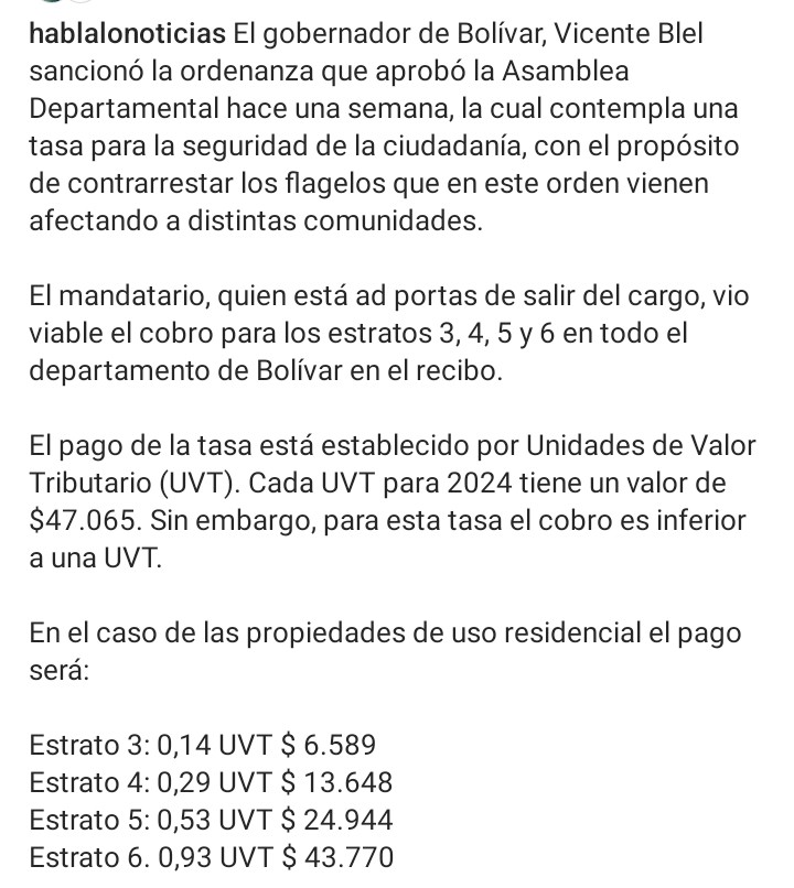 #LaCorteInforma un llamado a la @CConstitucional cómo es posible éste atropello contra todo el departamento de bolivar por parte del saliente gobernador @vablelscaff  cobrar un impuesto a la seguridad @infopresidencia @petrogustavo @FranciaMarquezM @GustavoBolivar