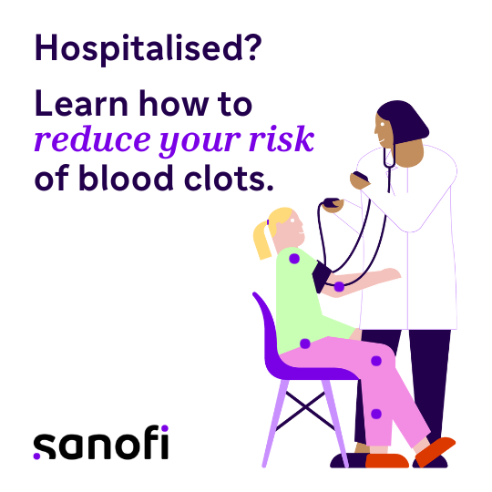 Did you know that air travel increases your risk of developing a clot four-fold, while a hospital stay increases your risk 100-fold? Learn more: ms.spr.ly/6012ikBmr