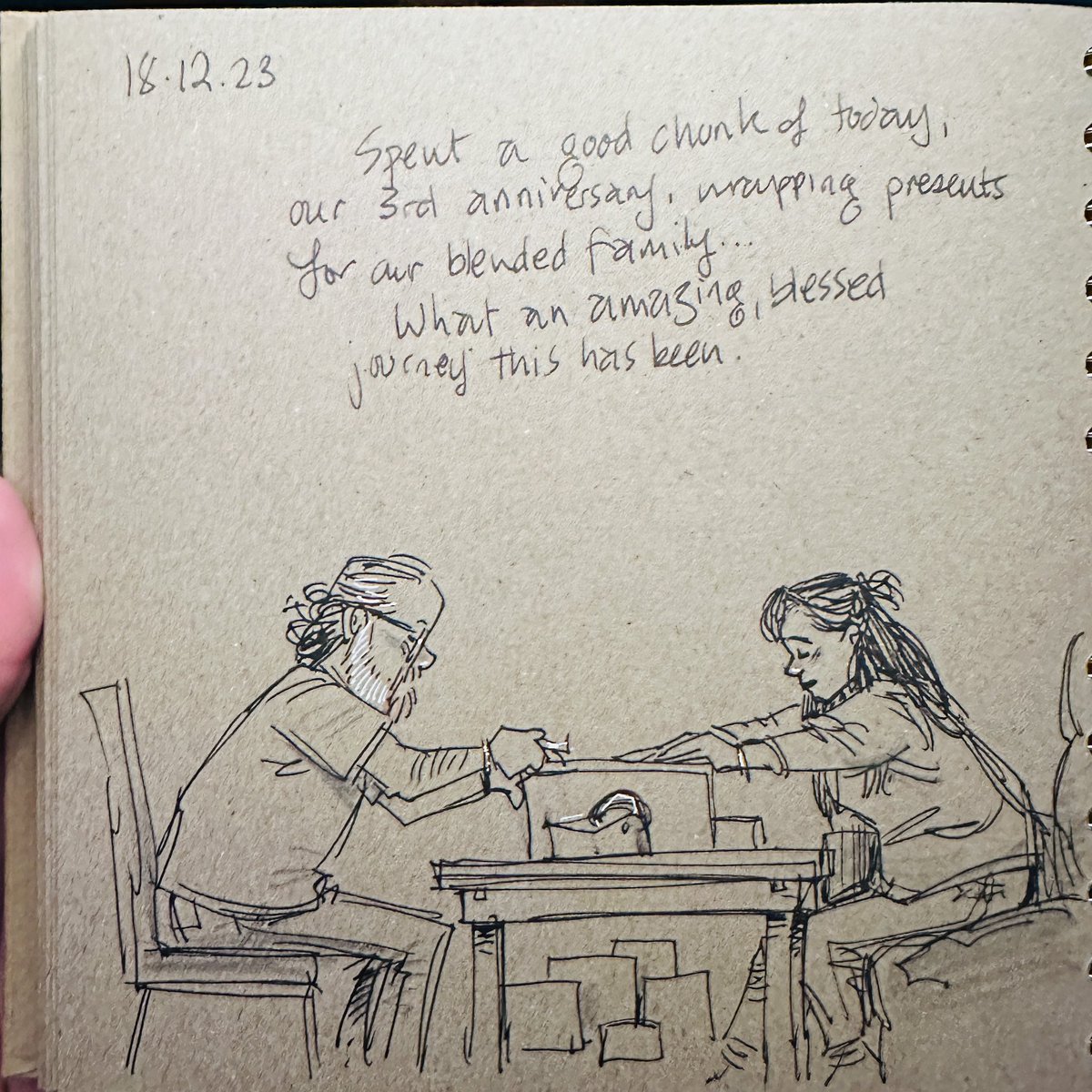 Just over 6 years ago, the bottom fell out of my world. 3 years ago today it began to mend. You never know what is around the corner. Live your life to the full and take nothing for granted. 💜❤️💚 #doodleaday #widowerlife #loveafterloss #findingjoy