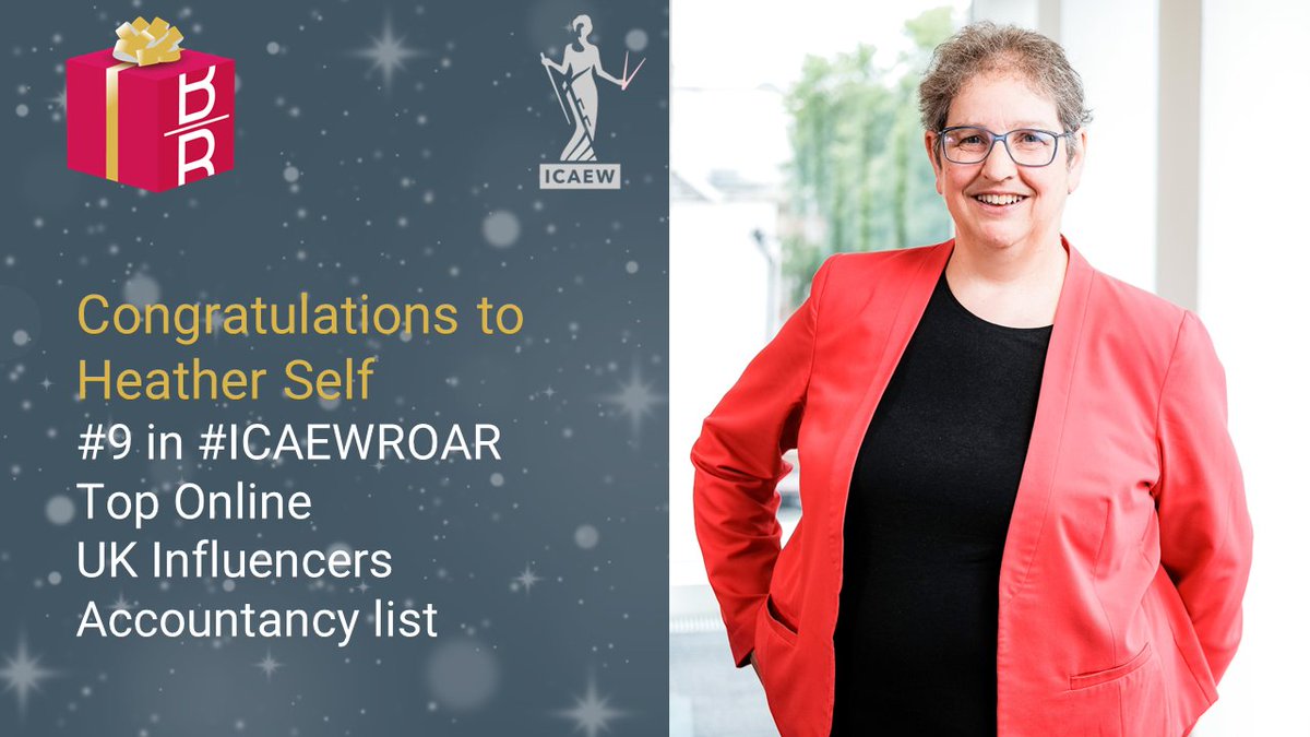 Congratulations to Heather Self - A top 10 ICAEW accounting influencer

For the third year in a row Heather has made the
@ICAEW #ICAEWROAR accounting influencer list of UK individuals using X (formerly Twitter) within the realms of accountancy.

Follow her on X - @hselftax where…