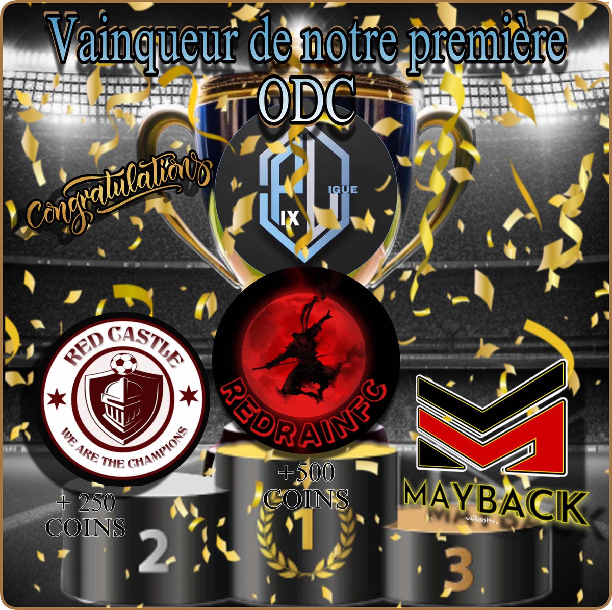 PiX Ligue (@pix_ligue) on Twitter photo Merci à toute les équipes qui on participé à la première odc de la PiX ligue bravo au champion <a href="/FcRedrain/">Redrain FC Off</a> Merci à toute les équipes qui on participé à la première odc de la PiX ligue bravo au champion <a href="/FcRedrain/">Redrain FC Off</a>
