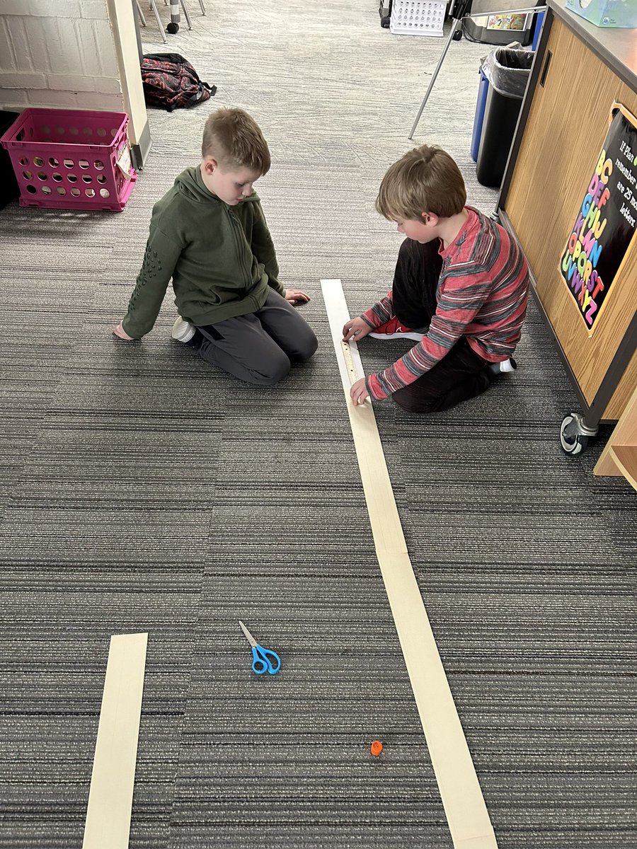 We read Snowflake Bentley and learned that where he grew up they avg 120” of snow! Working as teams to measure. #mckinleystrong #owatonnaproud
