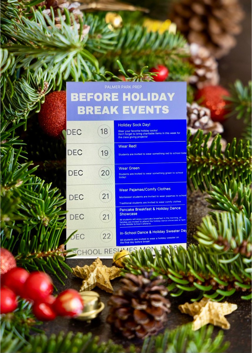 The holiday season is here, and we hope all our students &amp; staff can find joy in this week’s events. ❤️🎄❄️