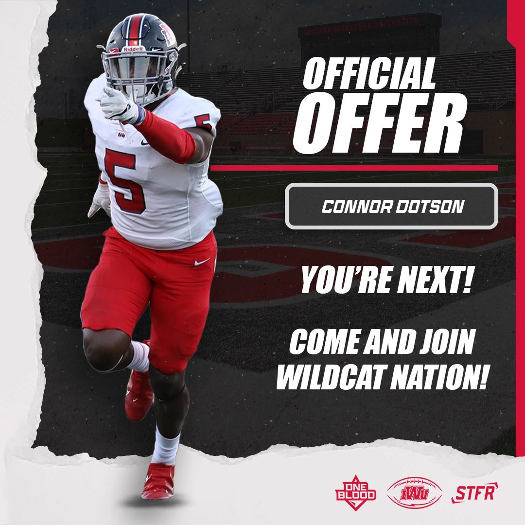 Connor Dotson (@dotson4connor) on Twitter photo After a great conversation with @CoachLauckIWU, I am blessed to have received an offer from Indiana Wesleyan University. Thank you for the opportunity.
<a href="/CoachJones55/">Darricle Jones</a> <a href="/Coach_Rode/">Andrew Rode</a> <a href="/Wishbone_Hero/">Travis Nolting</a> <a href="/ball_coach23/">Bill Roberts</a> <a href="/CoachMillz_/">Millz2BeMade Training</a> <a href="/William_Coonce/">William Coonce</a> <a href="/IndianaPreps/">Indiana Preps</a> <a href="/IndyWeOutHere/">IndyWeOutHere ‼️</a> After a great conversation with @CoachLauckIWU, I am blessed to have received an offer from Indiana Wesleyan University. Thank you for the opportunity.
<a href="/CoachJones55/">Darricle Jones</a> <a href="/Coach_Rode/">Andrew Rode</a> <a href="/Wishbone_Hero/">Travis Nolting</a> <a href="/ball_coach23/">Bill Roberts</a> <a href="/CoachMillz_/">Millz2BeMade Training</a> <a href="/William_Coonce/">William Coonce</a> <a href="/IndianaPreps/">Indiana Preps</a> <a href="/IndyWeOutHere/">IndyWeOutHere ‼️</a>