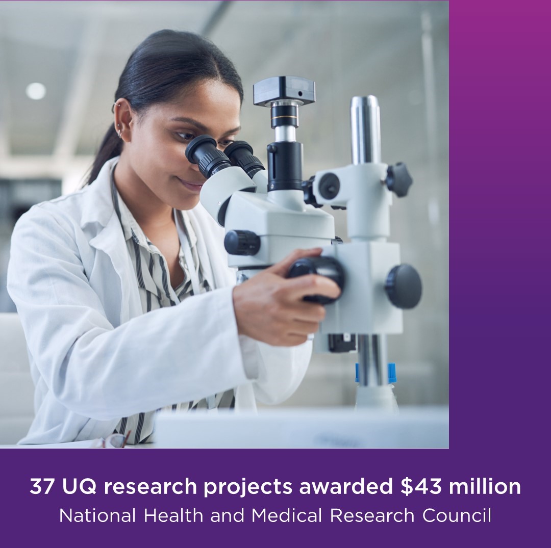 Congratulations to 37 #UQ research projects awarded $43 million through the @nhmrc’s Ideas, Investigator, Development, & International Collaborative Grants schemes! The research will address challenges from Alzheimer’s disease to youth vaping. 👉 tinyurl.com/2xbtory4