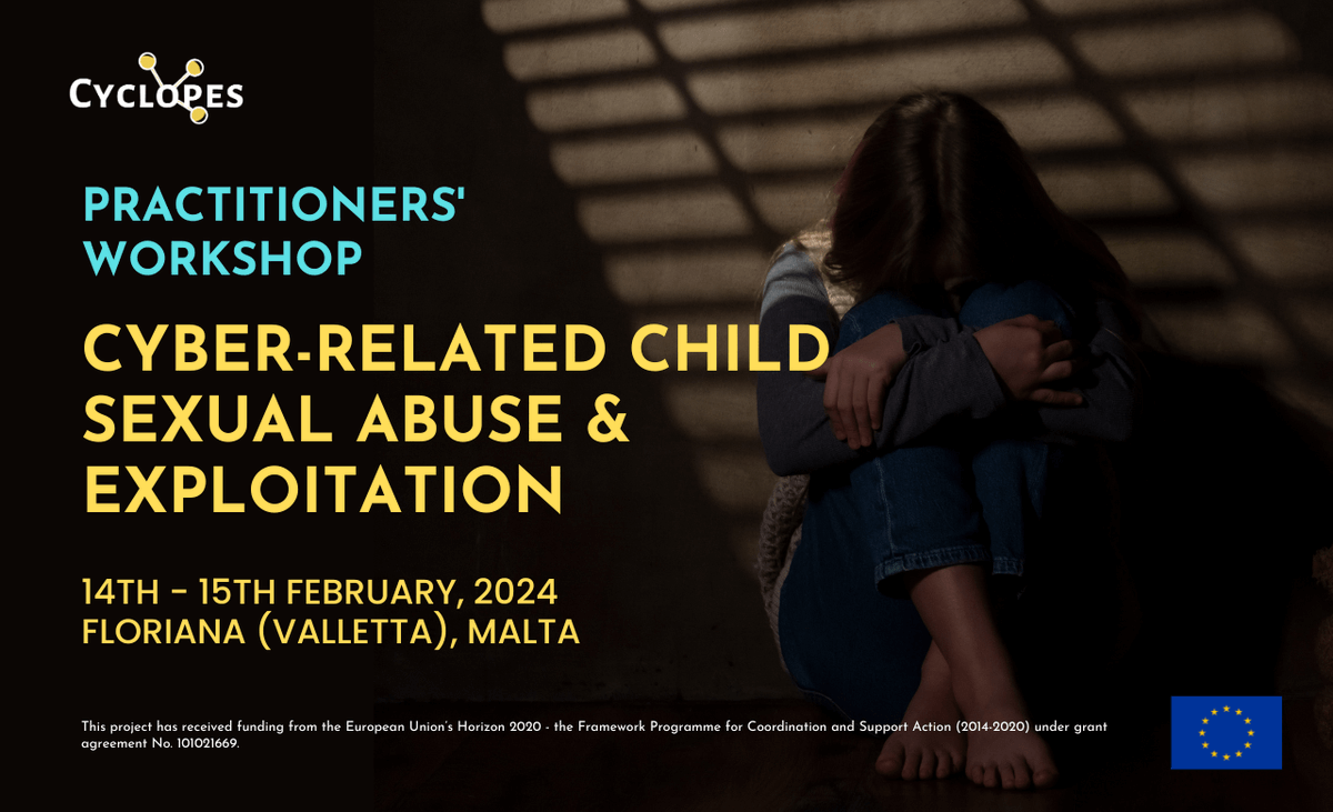 Cybercrime Law Enforcement Practitioners' Network (@projectcyclopes) on Twitter photo β
REGISTRATION NOW OPEN β
We are happy to announce that we are now accepting registrations for the upcoming CYCLOPES practitioners' workshop, βCyber-Related #ChildSexualAbuse & Exploitation (CSA)'.
More:
cyclopes-project.eu/news/workshop-β¦
#cybercrime #lawenforcement <a href="/CYBERSPACE_EU/">CYBERSPACE - Project</a> β
REGISTRATION NOW OPEN β
We are happy to announce that we are now accepting registrations for the upcoming CYCLOPES practitioners' workshop, βCyber-Related #ChildSexualAbuse & Exploitation (CSA)'.
More:
cyclopes-project.eu/news/workshop-β¦
#cybercrime #lawenforcement <a href="/CYBERSPACE_EU/">CYBERSPACE - Project</a>