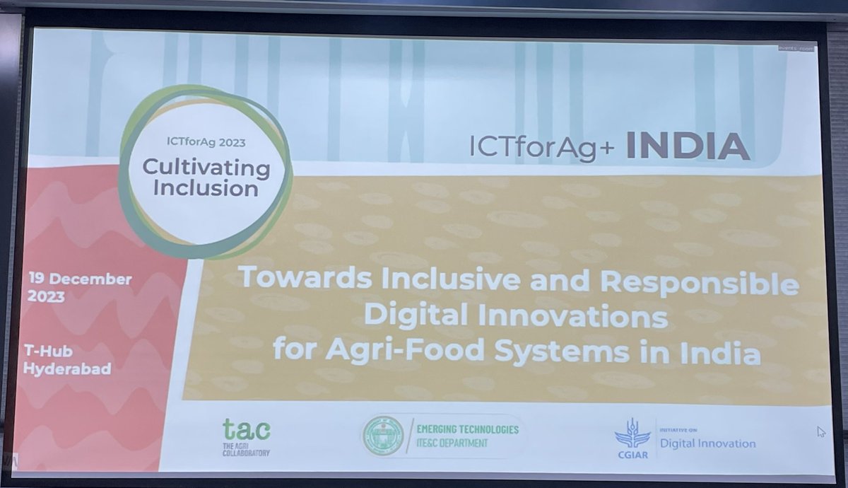 nipunmehrotra's tweet image. ICTforAg+India kicking off at THub Hyderabad
Proud to be associated with this. @CGIAR @AgCollaboratory @EmergingTechTS