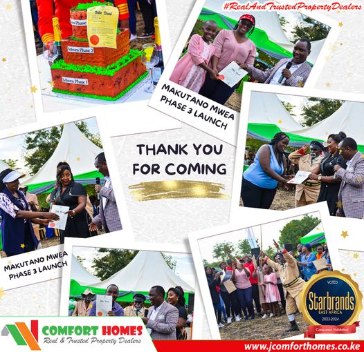 Thank you for joining @ComfortHomeske at the Makutano Mwea Phase 3 Grand Launch! Your presence was pivotal, contributing to the success of the event. #KrisiNaComfortHomes