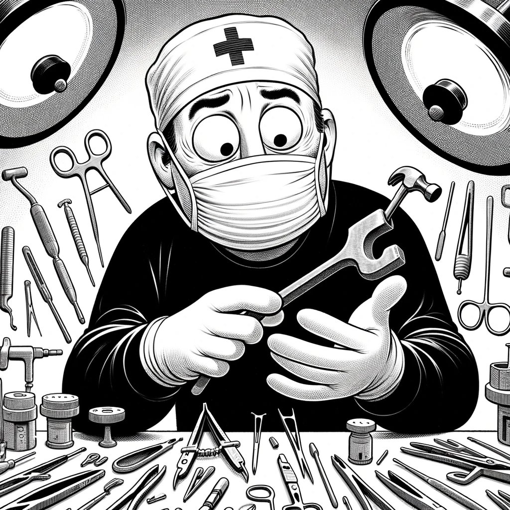 ThatHandDoc's tweet image. Dalle 3 + Chat GPT make a comic about hand surgery: