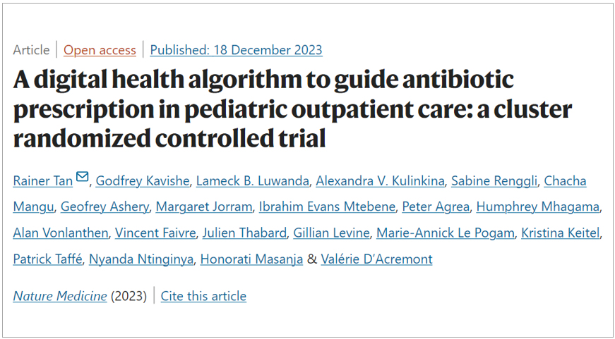 Ifakara Health Institute (@ifakarahealth) on Twitter photo GROUNDBREAKING:
This digital tool can reduce antibiotic prescriptions in children 👶
Scientists at @Ifakarahealth, <a href="/NIMRMbeya/">NIMR Mbeya</a>, <a href="/UnisanteVD/">Unisanté (compte inactif)</a>, and <a href="/SwissTPH/">Swiss TPH</a> have unveiled a cutting-edge digital tool that can transform pediatric #antibiotic prescriptions 💊
In a groundbreaking GROUNDBREAKING:
This digital tool can reduce antibiotic prescriptions in children 👶
Scientists at @Ifakarahealth, <a href="/NIMRMbeya/">NIMR Mbeya</a>, <a href="/UnisanteVD/">Unisanté (compte inactif)</a>, and <a href="/SwissTPH/">Swiss TPH</a> have unveiled a cutting-edge digital tool that can transform pediatric #antibiotic prescriptions 💊
In a groundbreaking
