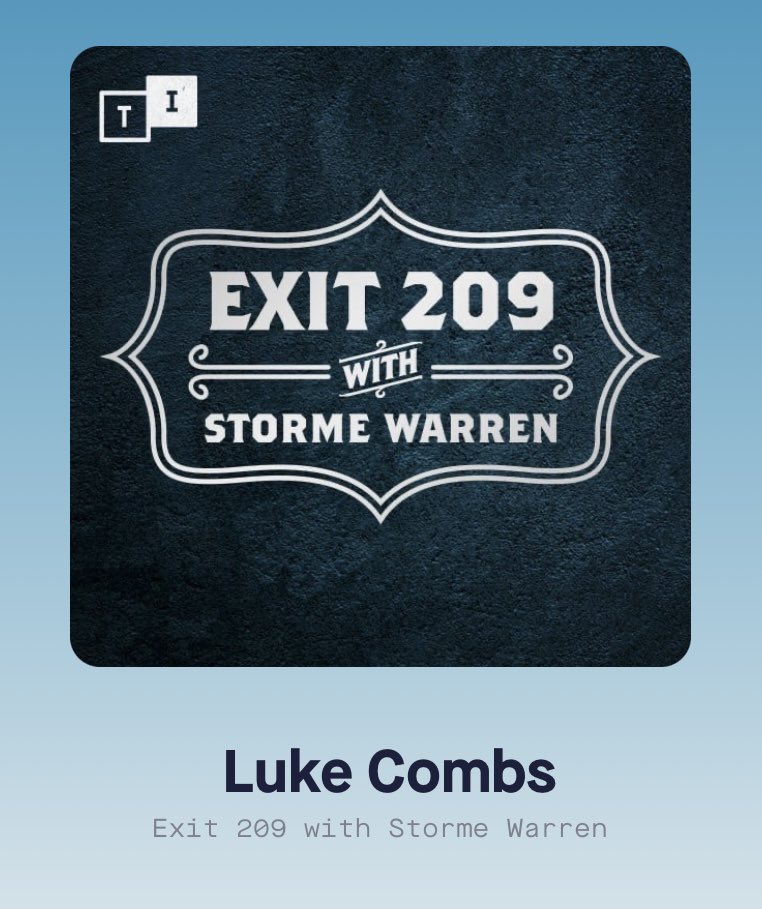 Been working nonstop so driving a lot and revisiting Exit 209 with @stormewarren lately on @tunein Just great stuff with @lukecombs #KeyWestJesus 😂🤣😂 If you know you know @KWSWF