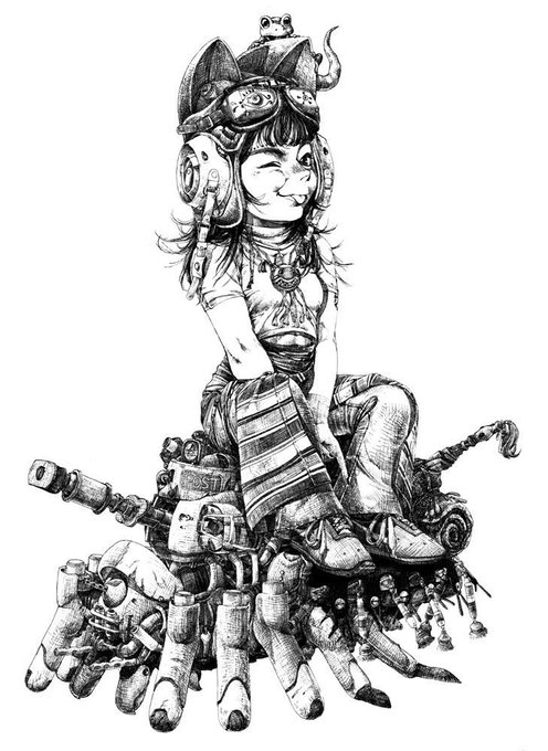 #おまえらマジで25年以上前に描いた絵を投げる勇気があるのかキャンペーン1997年ぐらいに描いたビョークの絵。当時20歳。(h 