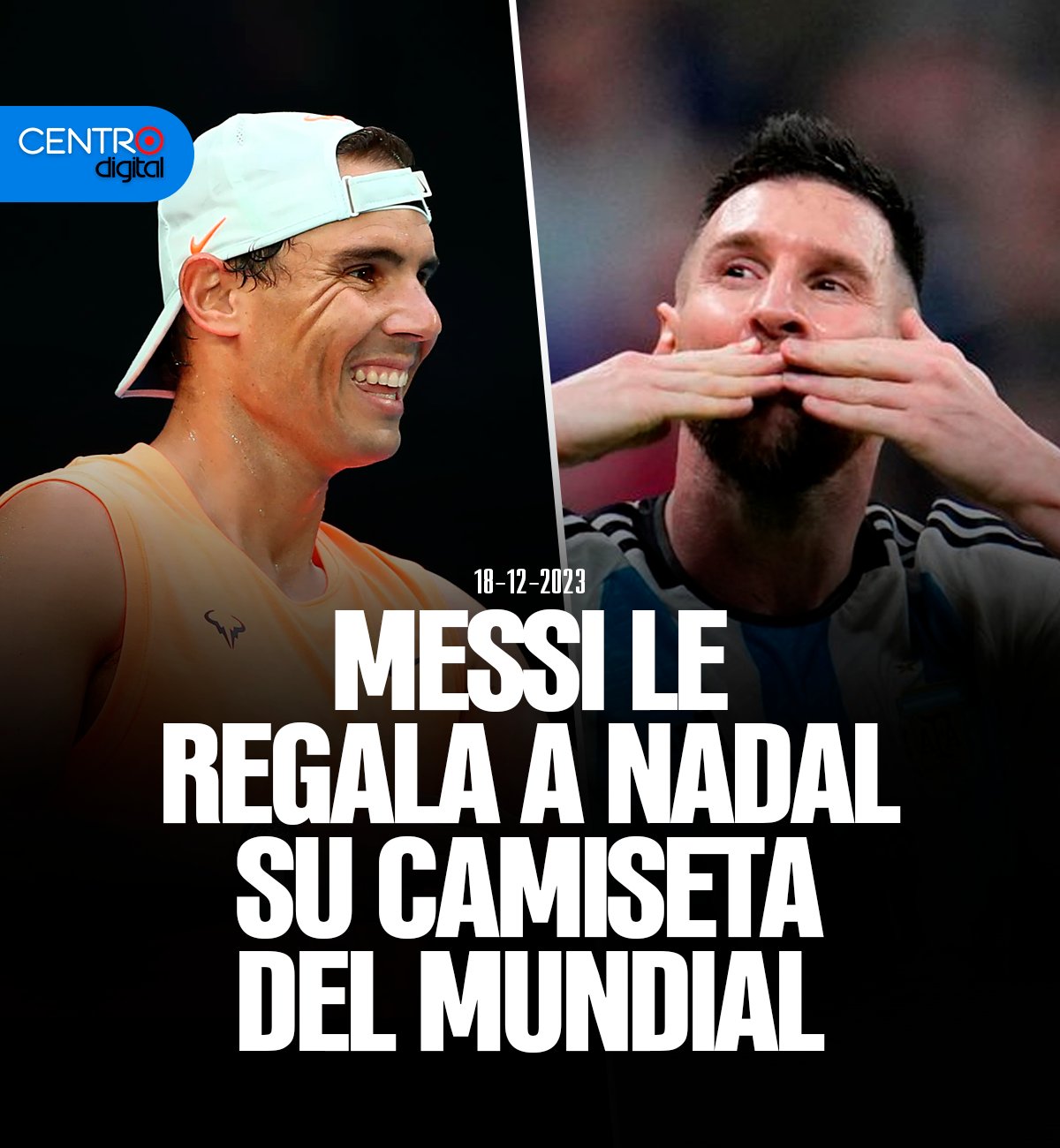 Messi le regala a Nadal su camiseta de campeón del Mundo con Argentina