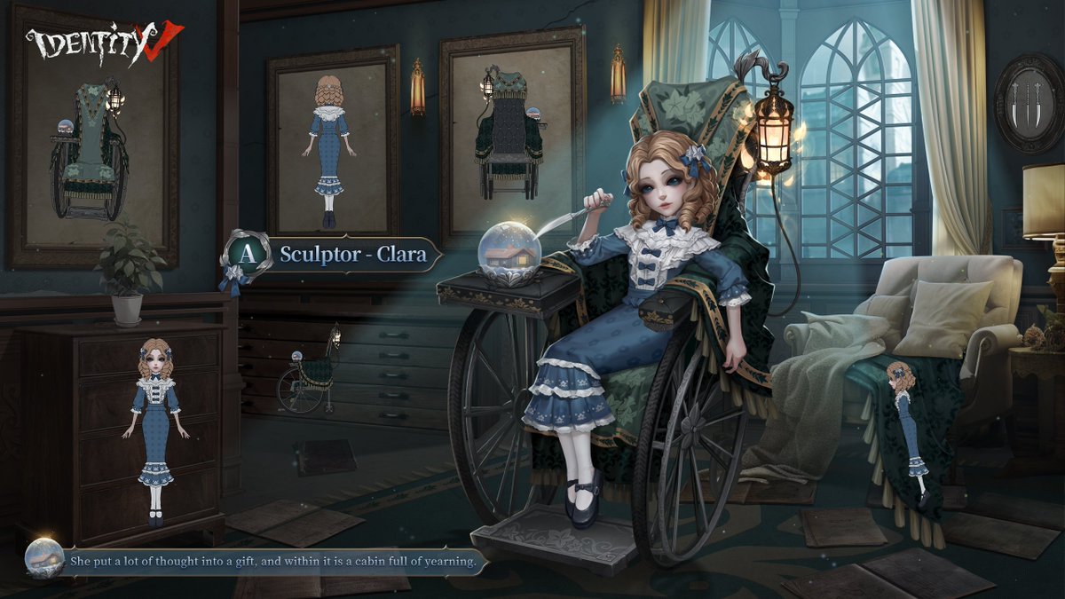 Dear Visitors, 
Will her adventurous steps take her to the place she envisioned when she was in the gentle haven of home? Deduction Star A costume Sculptor - Clara will be available on Jan.1, stay tuned! 
#IdentityV #DeductionStar #Costume