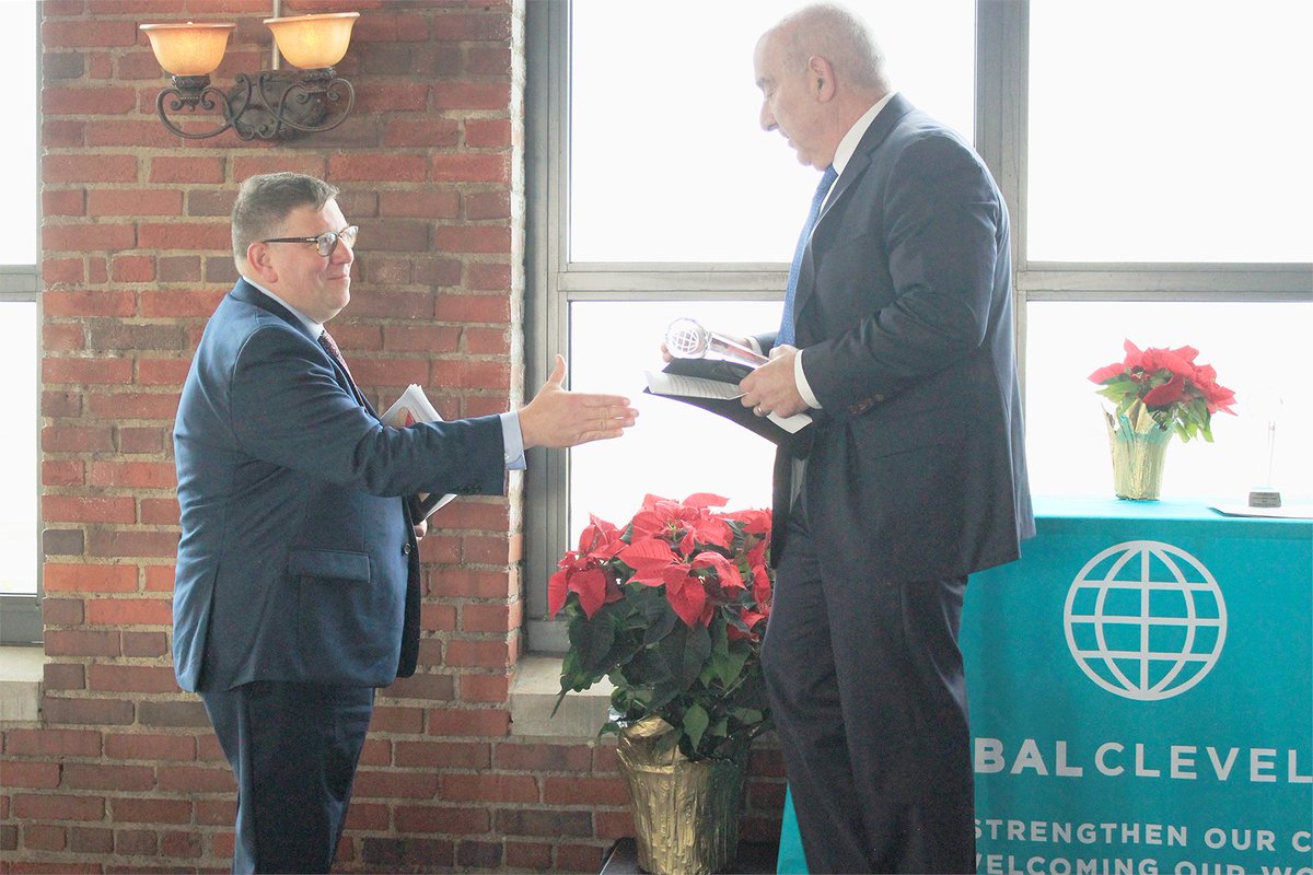 Paul J. Singerman, Cleveland Jewish Publication Company board chair, accepted the Global Cleveland 2023 Media Partner Award on behalf of the Cleveland Jewish News at Global Cleveland’s annual meeting on Dec. 7 at Ariel International Center in Cleveland. clevelandjewishnews.com/community/comm…