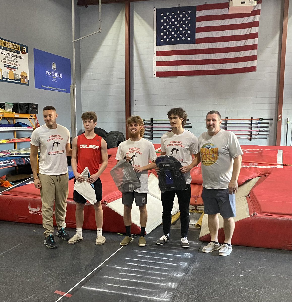 On Saturday Brian Swain and Vander McFarland competed at the Adam Furlong Memorial Jump Meet. What a great event 100% of the fees went to the Adam Furlong Memorial scholarship. Brian took 2nd in pole vault with a 13’6 jump and Vander took 1st with a 5’10 in the high jump.