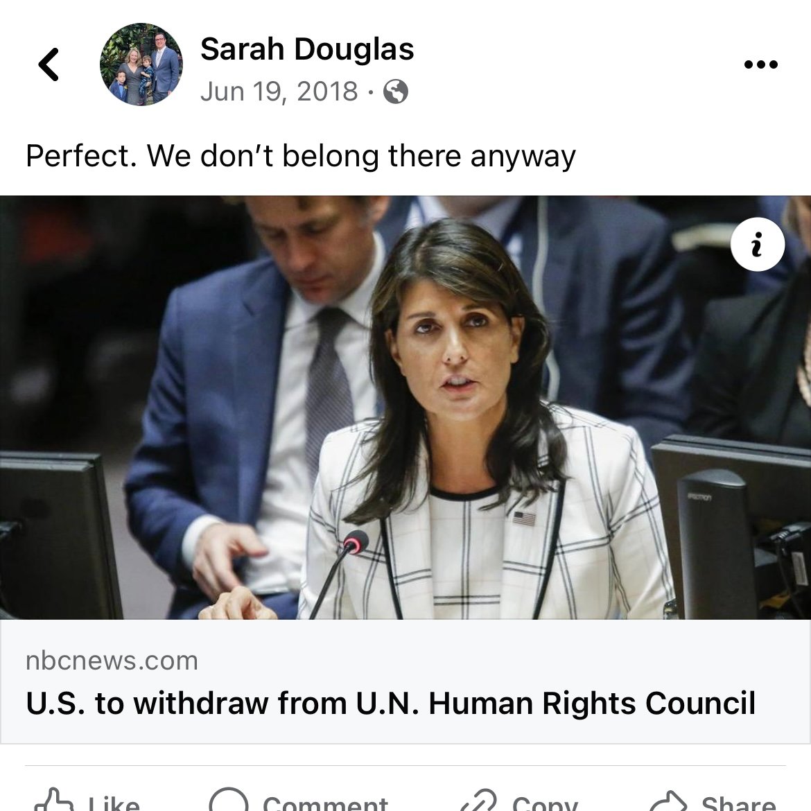 HillelNeuer's tweet image. .@antonioguterres UN Women Deputy Chief Sarah Douglas publishes posts attacking 🇺🇸 America &amp;amp; 🇮🇱 Israel, in violation of her obligations as a UN civil servant to be neutral and impartial. She's never criticized UNHRC members like China, Cuba, Qatar or Pakistan. Will you fire her?