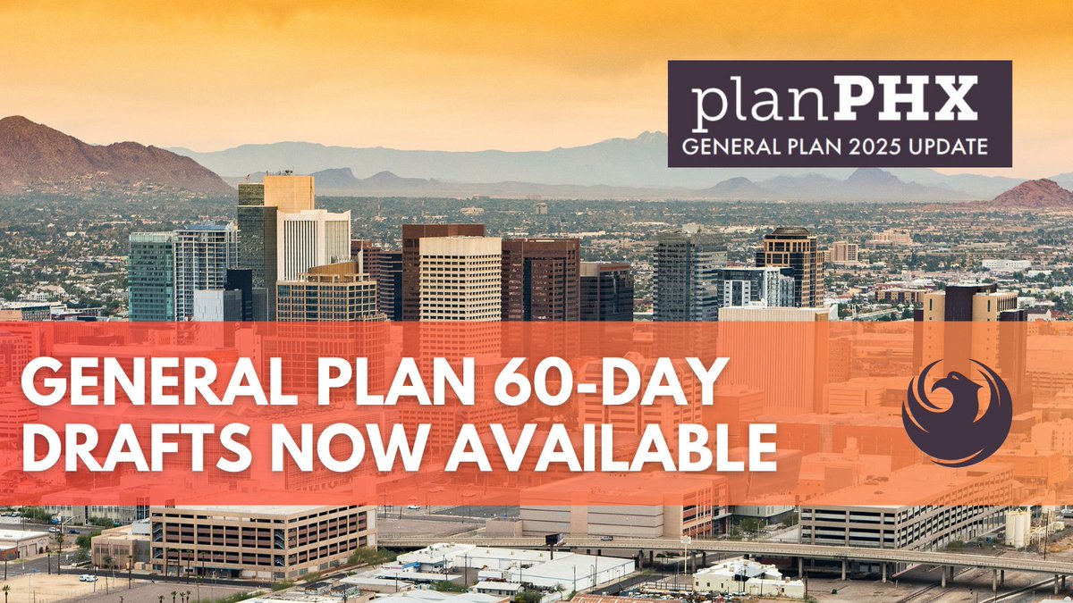 You provided your input on the 2025 General Plan Update by taking the #PlanPHX surveys and now the 60-Day Draft is available to view! Check it out: phoenix.gov/generalplan #PlanPHX #GeneralPlan