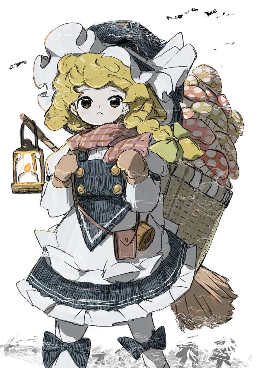 kirisame marisa 1girl solo witch hat blonde hair hat scarf lantern  illustration images