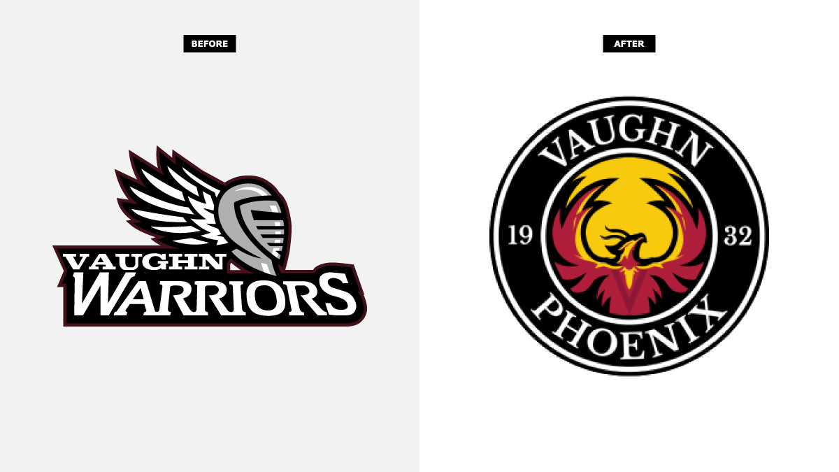 Sometime this fall, Vaught College of New York and the USCAA changed their nickname from Warriors to Phoenix and thus their primary logo. #VaughnCollege #newlogo #Phoenix