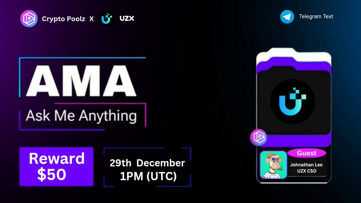 Crypto Poolz (@crypto__poolz) on Twitter photo 🚀Get ready for the Next #CryptoPoolz Text AMA With #UZX
🎁Prize: 50$ USDT
📆Date: DEC 17, 1 PM ( UTC)
📍VENUE: t.me/Crypto_Poolz
〽️ Rules:
1️⃣. Follow
<a href="/Crypto__Poolz/">Crypto Poolz</a>
<a href="/UZX_Official/">UZX Official</a>
2️⃣. Like Retweet & Tag 3 friends! 🚀Get ready for the Next #CryptoPoolz Text AMA With #UZX
🎁Prize: 50$ USDT
📆Date: DEC 17, 1 PM ( UTC)
📍VENUE: t.me/Crypto_Poolz
〽️ Rules:
1️⃣. Follow
<a href="/Crypto__Poolz/">Crypto Poolz</a>
<a href="/UZX_Official/">UZX Official</a>
2️⃣. Like Retweet & Tag 3 friends!