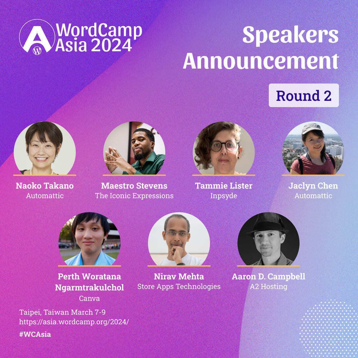WordCampAsia's tweet image. The second round of speakers for #WordCampAsia2024 is here! Get ready to be inspired by a diverse and brilliant array of minds! Dive into the details of our speaker lineup:  buff.ly/3Rvqutb  Stay tuned for more incredible talents that will light up our conference days.