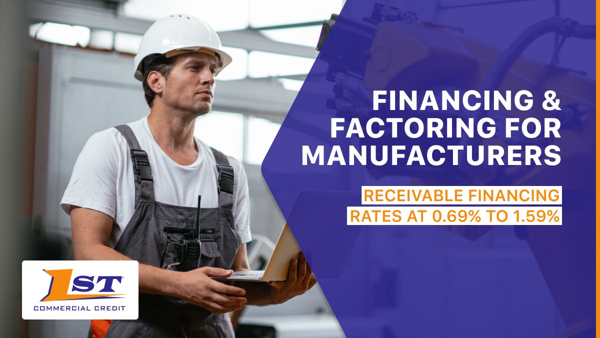1stComCredit's tweet photo. 1st Commercial Credit offers receivable finance for manufacturers experiencing working capital shortages.

Learn More:
https://t.co/kBUiyfB9oM

#invoice #factoring #financing #services #manufacturing #business #owners #receivable #finance #lending #solutions #cashflow #1stcc https://t.co/pYpnXxR0ns